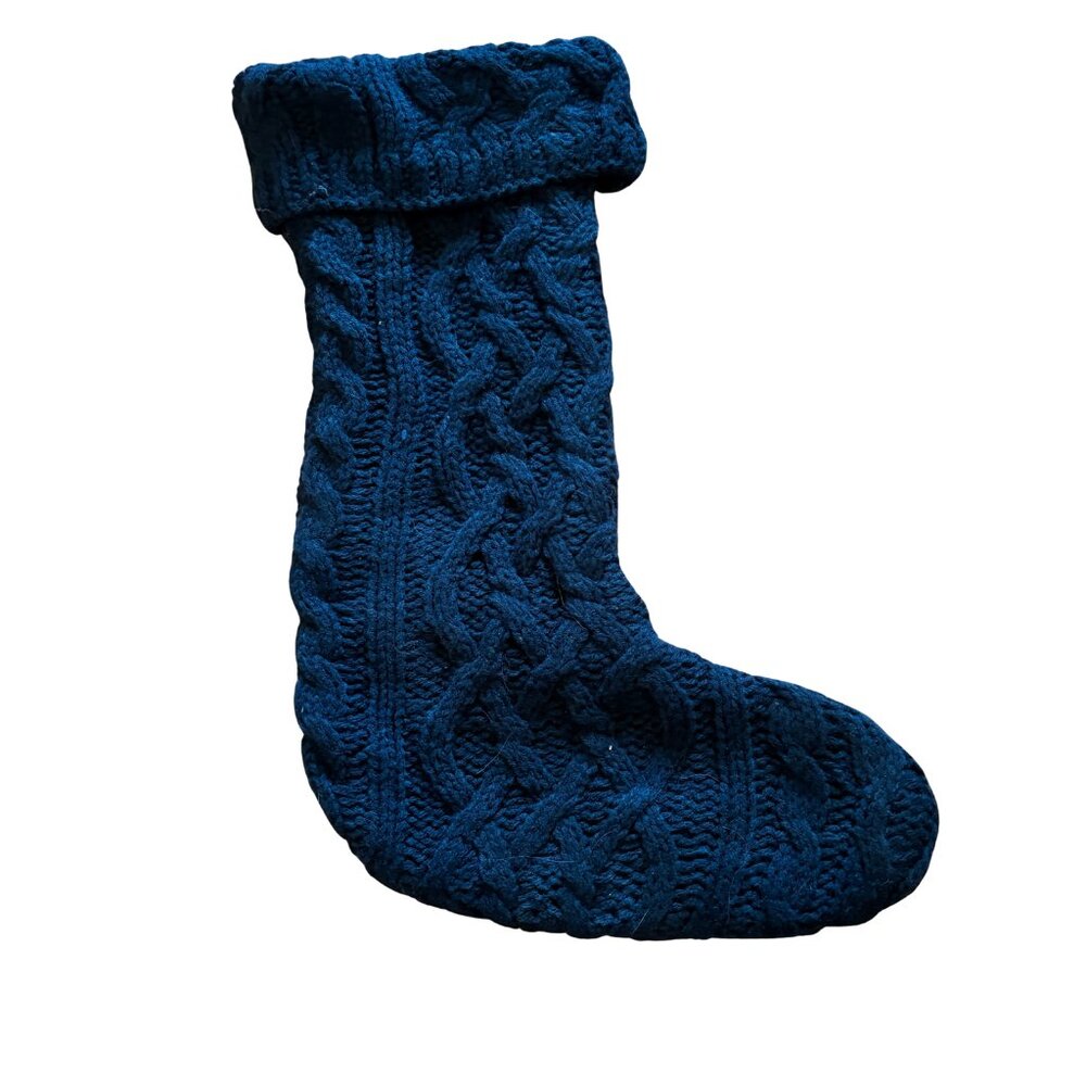 Hearth & Hand Magnolia Cable Knit Christmas Stocking – Black Knit‎ 20"
